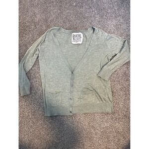 VTG RUEHL No 925 Women's Green V-Neck Button Front Cardigan Sweater Size M